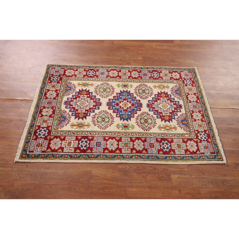 Kazak Oriental Accent Rug Handmade Bedroom / Foyer Wool Carpet - 2'9" x 3'11"
