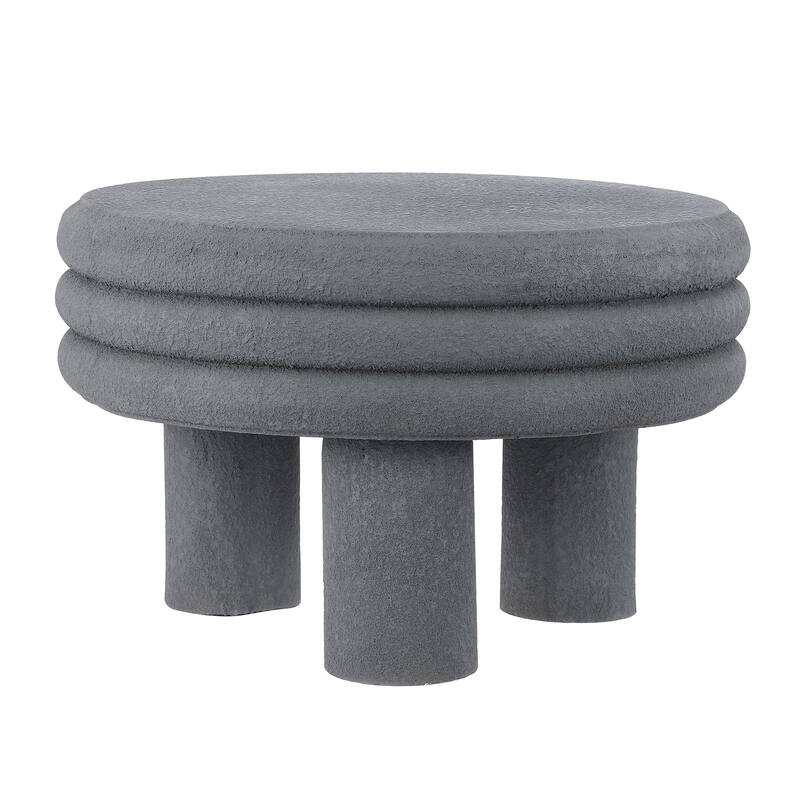 Evans 13.5" Contemporary Minimalist Curvy Low Accent Table , by JONATHAN Y - Gray Frosted - Small