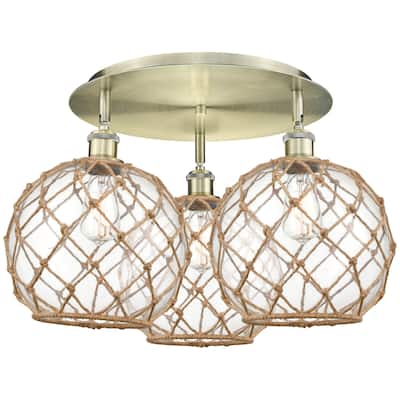 Innovations Lighting 516-3C-14-22 Farmhouse Rope Semi-Flush Farmhouse