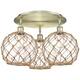 Option Antique Brass / Clear Glass with Brown Rope