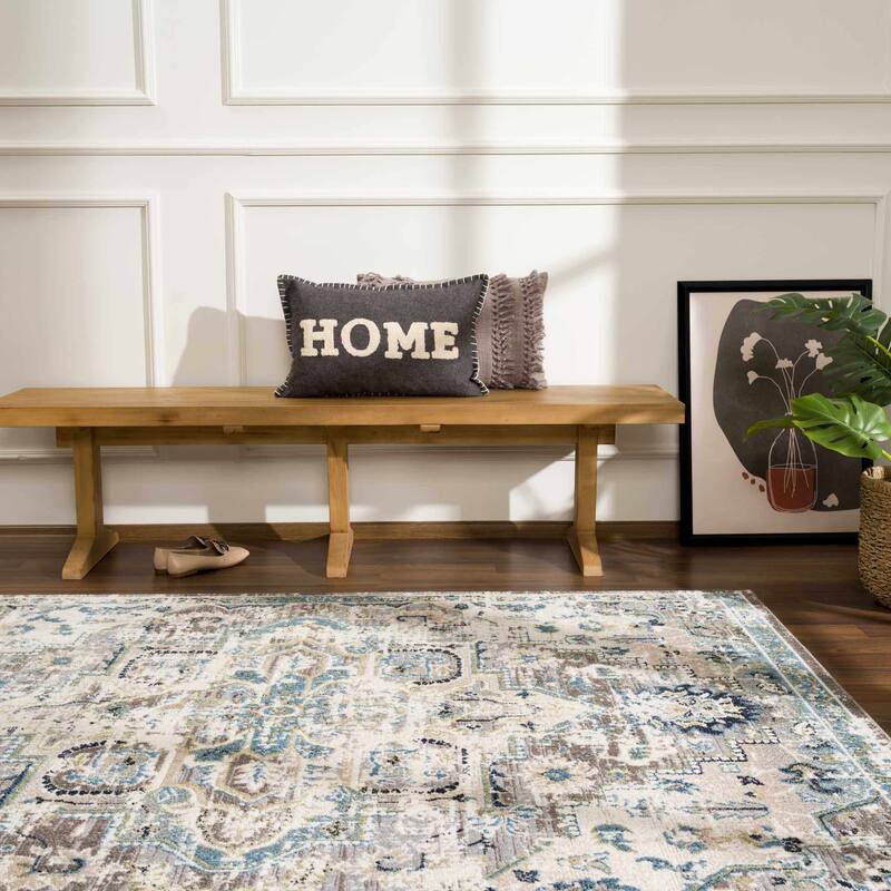 Hauteloom Cabacungan Hallway, Kitchen Machine Washable Runner Rug - Black, Taupe, Peach - 2'7" x 7'3"