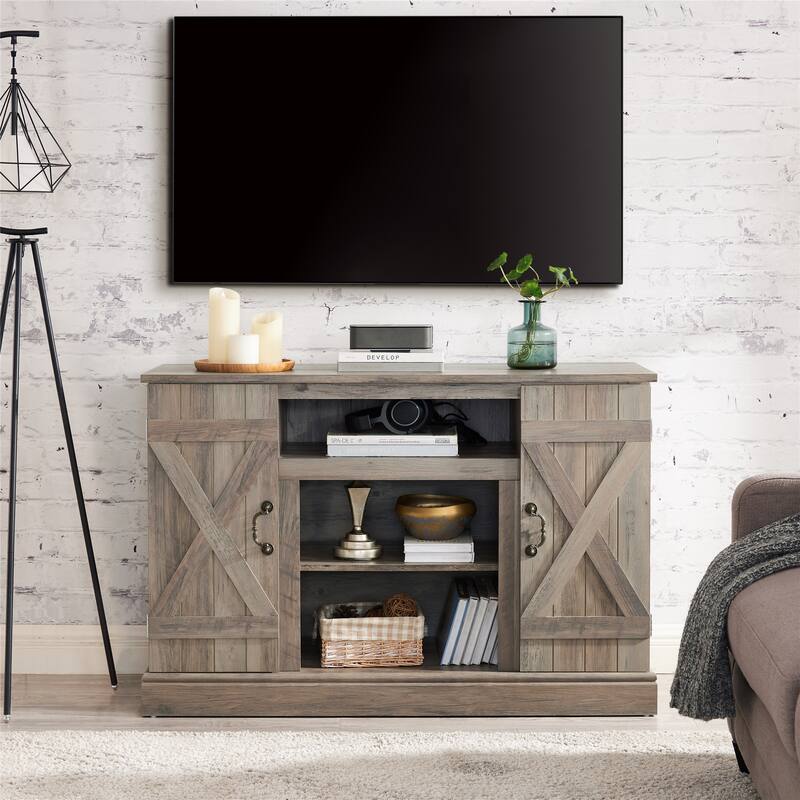 TV Stand,Entertainment Centers for TV up to 50" with Open and Closed Storage Space