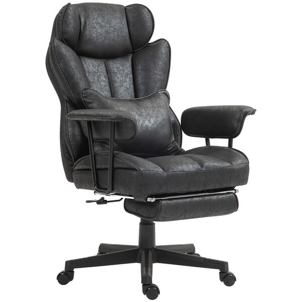 Executive Big and Tall Office Chair with Footrest Microfiber Upholstery Lumbar Support and 140 Reclining Back Bed Bath Beyond 42497982