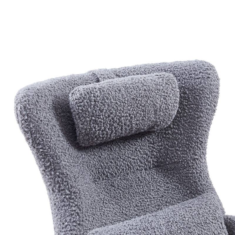 Modern Upholstered Rocking Chair Nursery with High Backrest
