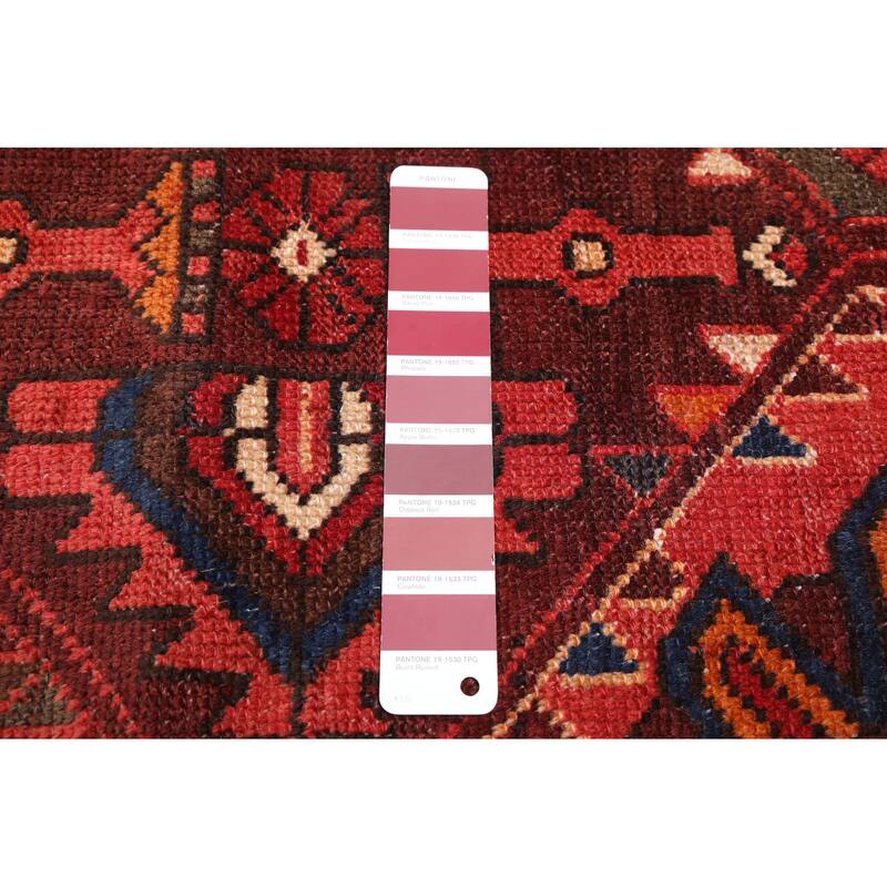 ECARPETGALLERY Hand-knotted Kayseri Vintage Dark Red Wool Rug - 7'0 x 9'11