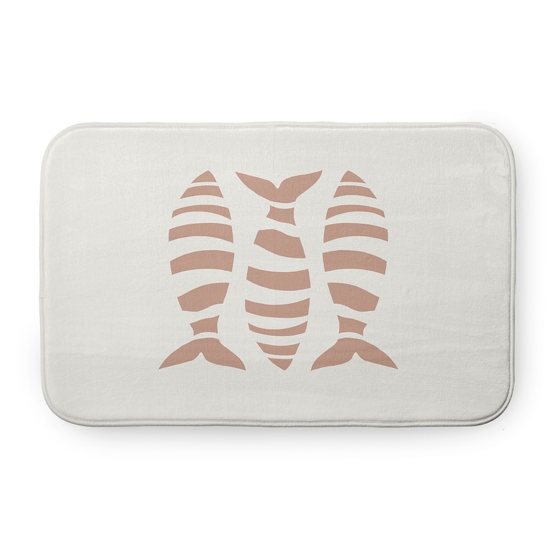 Puzzle Fish Bathmat - 24" x 17" - Mauve