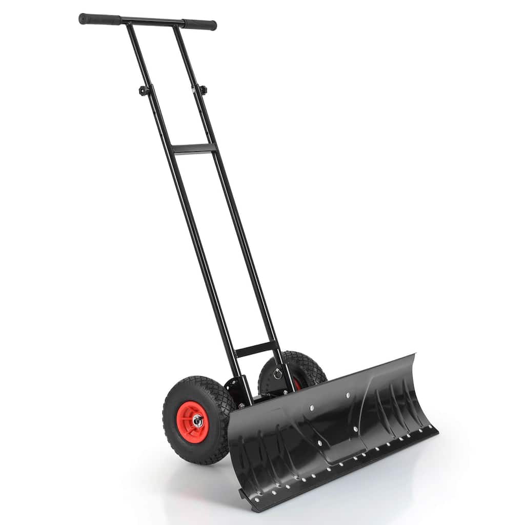 Costway 36" Snow Shovel Pusher with 10" Inflatable Wheels Adjustable - See Details