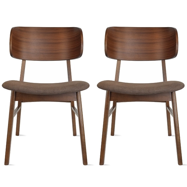 2xhome Set of 2 Retro Brown Wood Leg Dining Room Chair ...