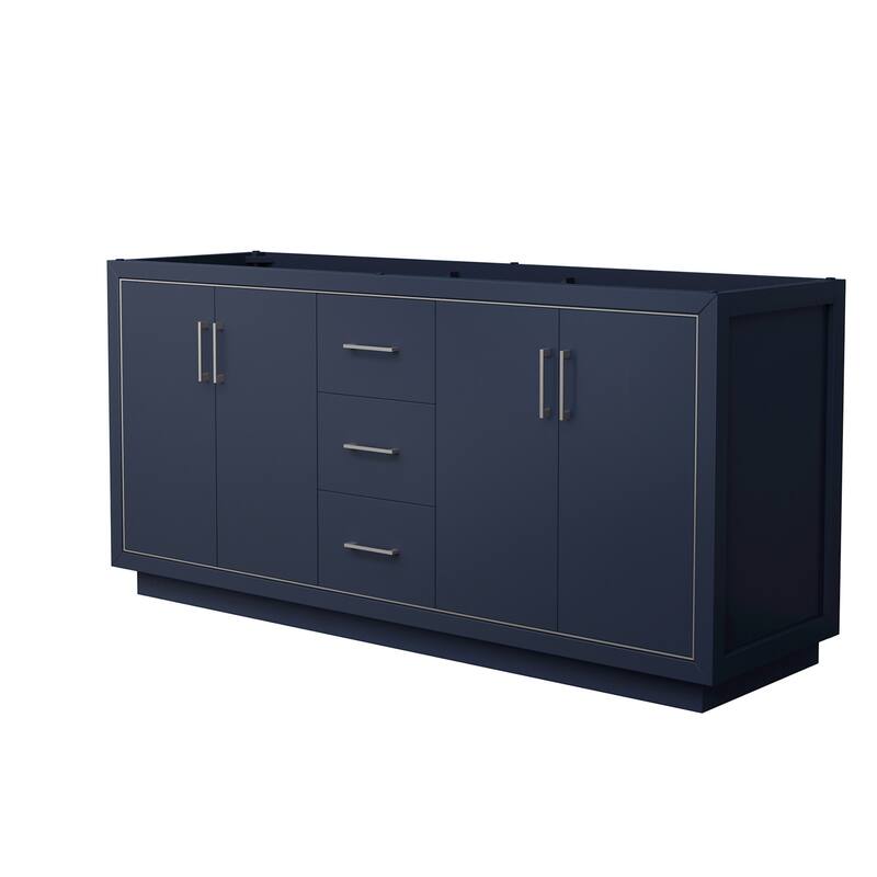 Wyndham Collection WCF1111-72D-CX-MXX Icon 71" Double Free Standing - Dark Blue / Brushed Nickel Hardware
