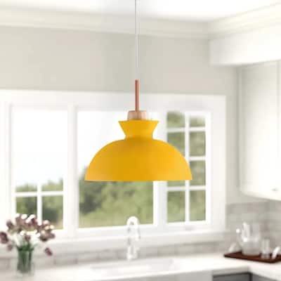 1-Light 11 in. Modern Bowl Dome Pendant Kitchen Island Lighting