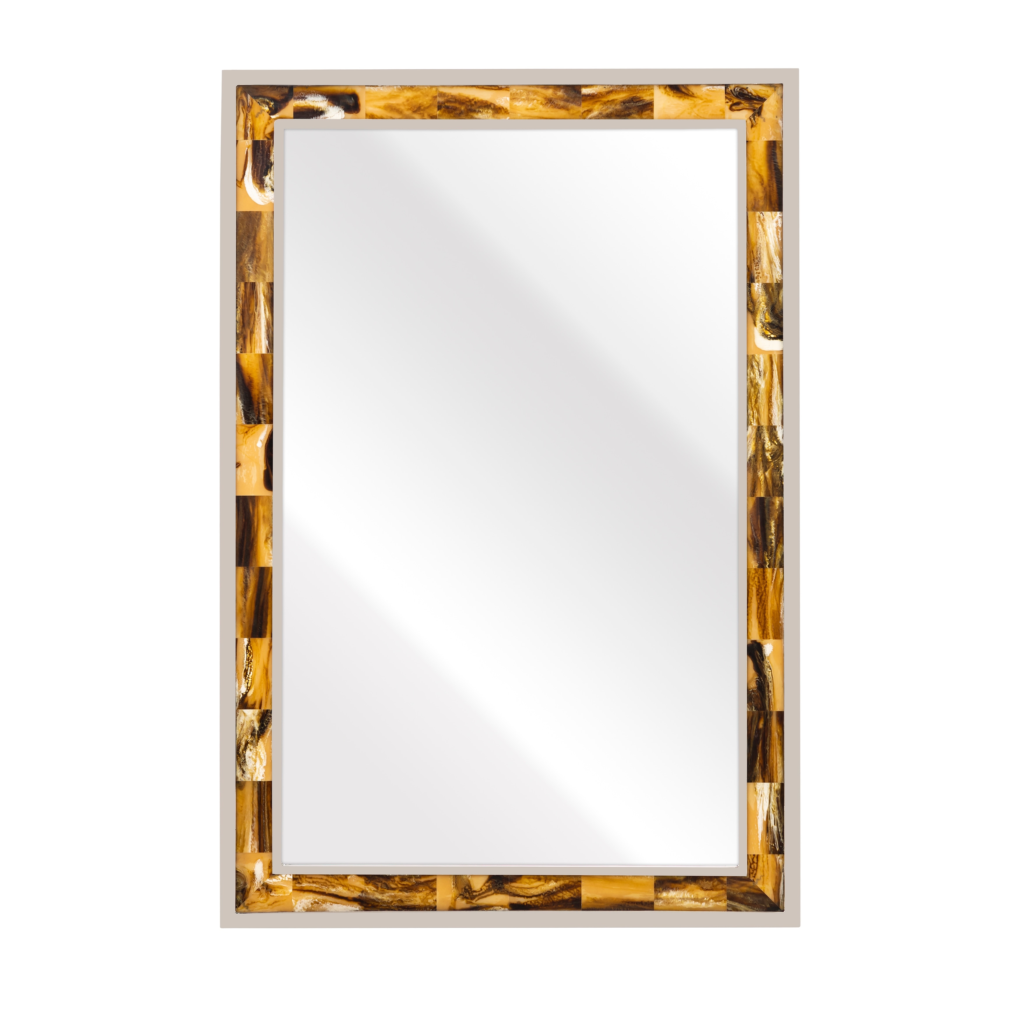 Atlas Juba Rectangular Tiled Horn Mirror - 36 inch High