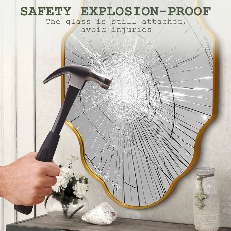 Scalloped Aluminum Alloy Framed Irregular Wall Mirror