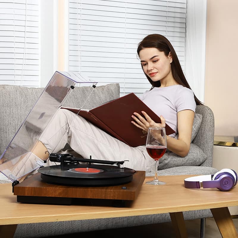 Classic Bluetooth Turntable Vinyl Record Player - Walnut