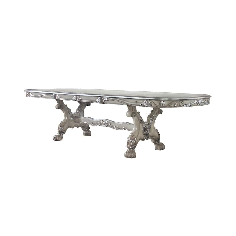 Anastasia Vintage Bone White Dining Table with Removable Leaf