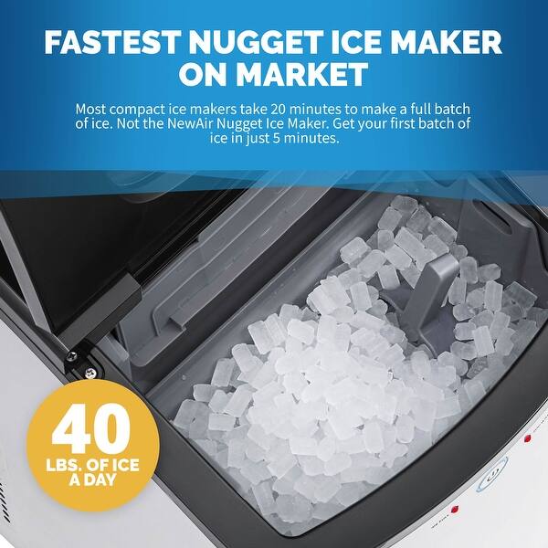 Shop Newair Countertop Nugget Ice Maker In Stainless Steel 40 Lbs Of Ice A Day With Melt Resistant Interior And Bpa Free Parts Overstock 31756050