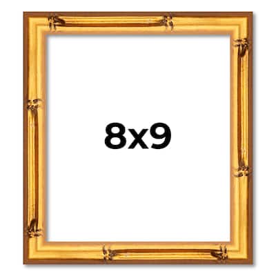 8x9 Frame Gold Bamboo Picture Frame Modern Photo Frame Includes UV Acrylic Shatter Guard Front Acid Free Foam Backing Board