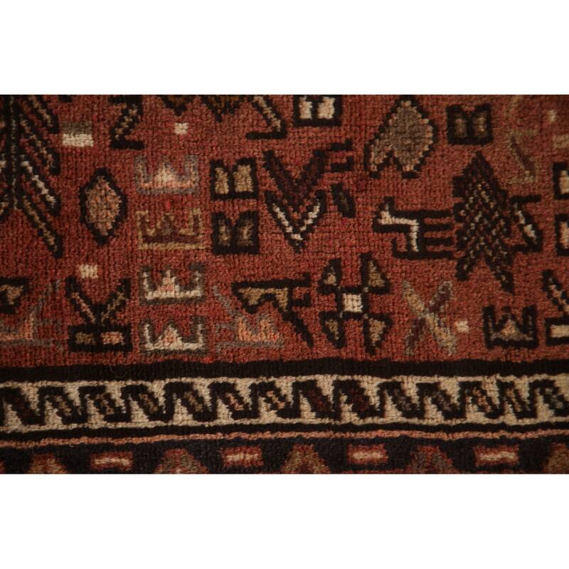 Tribal Gharajeh Persian Vintage Runner Rug Handmade Wool Carpet - 3'3"x 9'4"