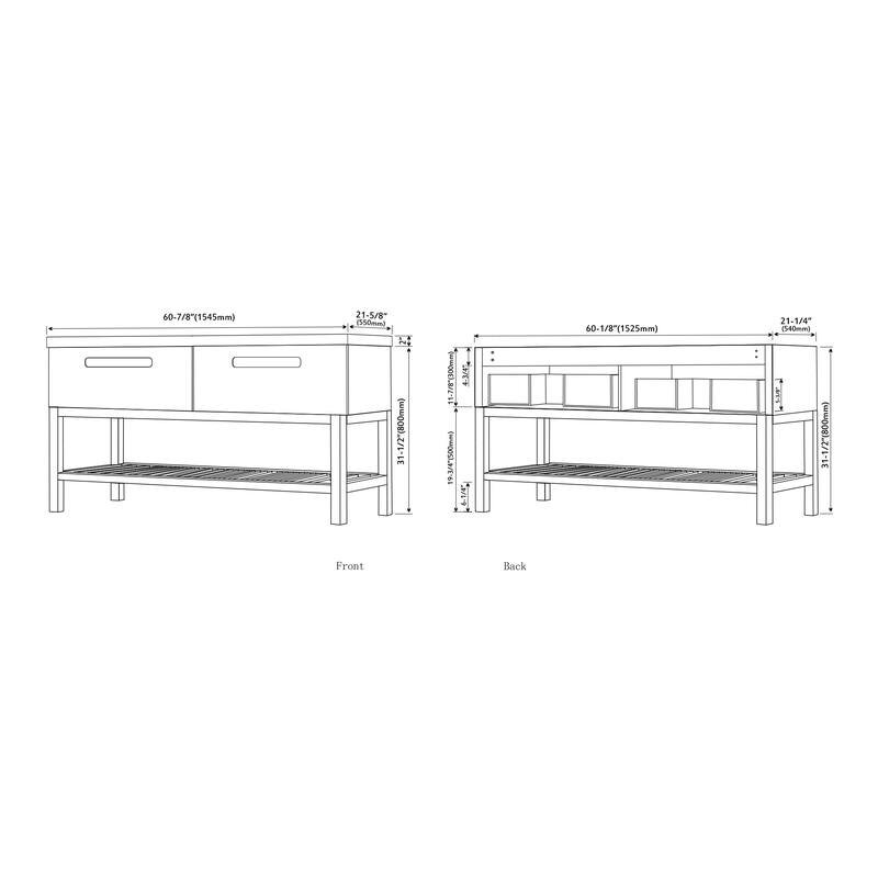 Sinclair 60" Double Bathroom Vanity Set