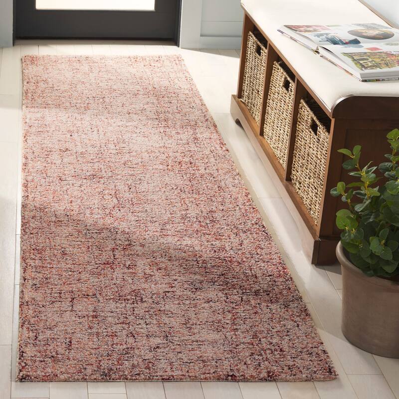 SAFAVIEH Handmade Abstract Menna Wool Rug - Rust/Ivory - 2'3" x 8' Runner