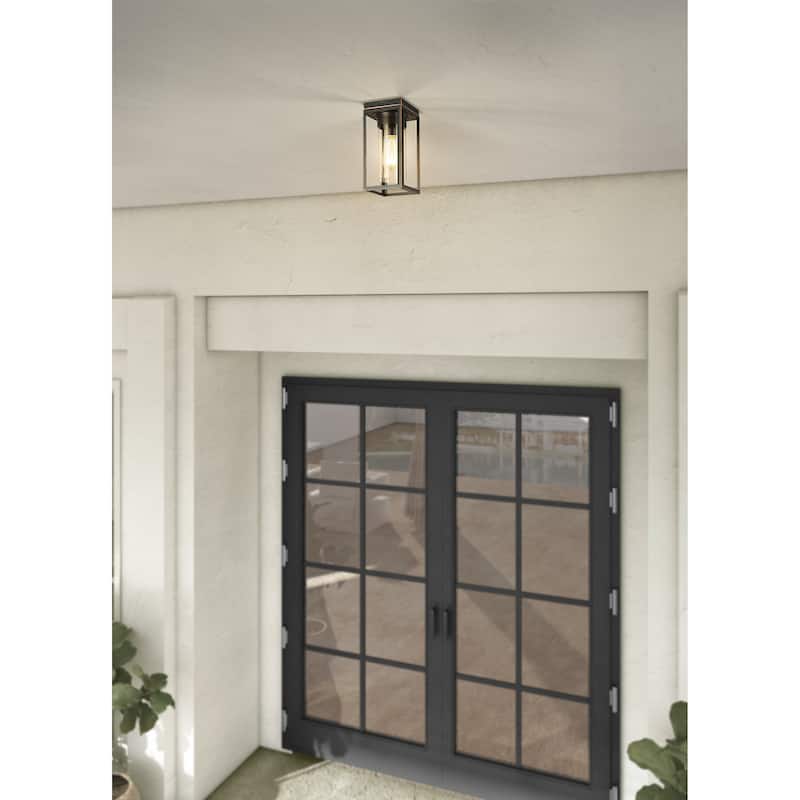 Shimik Oil-rubbed Bronze Outdoor Flush Mount Ceiling Light by Havenside Home