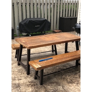 Outdoor Puerto Acacia Wood 3-piece Picnic Dining Set by Christopher Knight Home