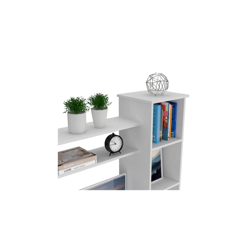 Yerevan Computer Desk - White Workstation with Storage Cabinet