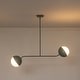 preview thumbnail 8 of 11, 39" W Modern Asymmetric Green Pendant for Kitchen Island with Milk Glass Globe Shade - 38.6 in. W x 13.4 in. H x 7.5 in. D