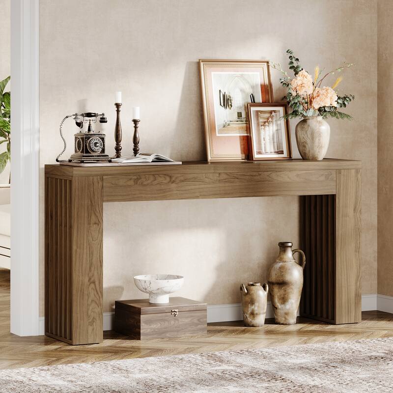 Wooden Console Sofa Table, Behind-the-Couch Accent Entryway Table for Entrance Hallway Living Room