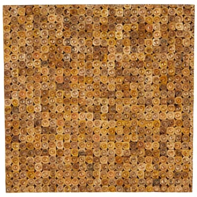 Mango Wood Abstract Handmade Stacked Tree Trunks Home Wall Decor - Brown - Roche River Decor