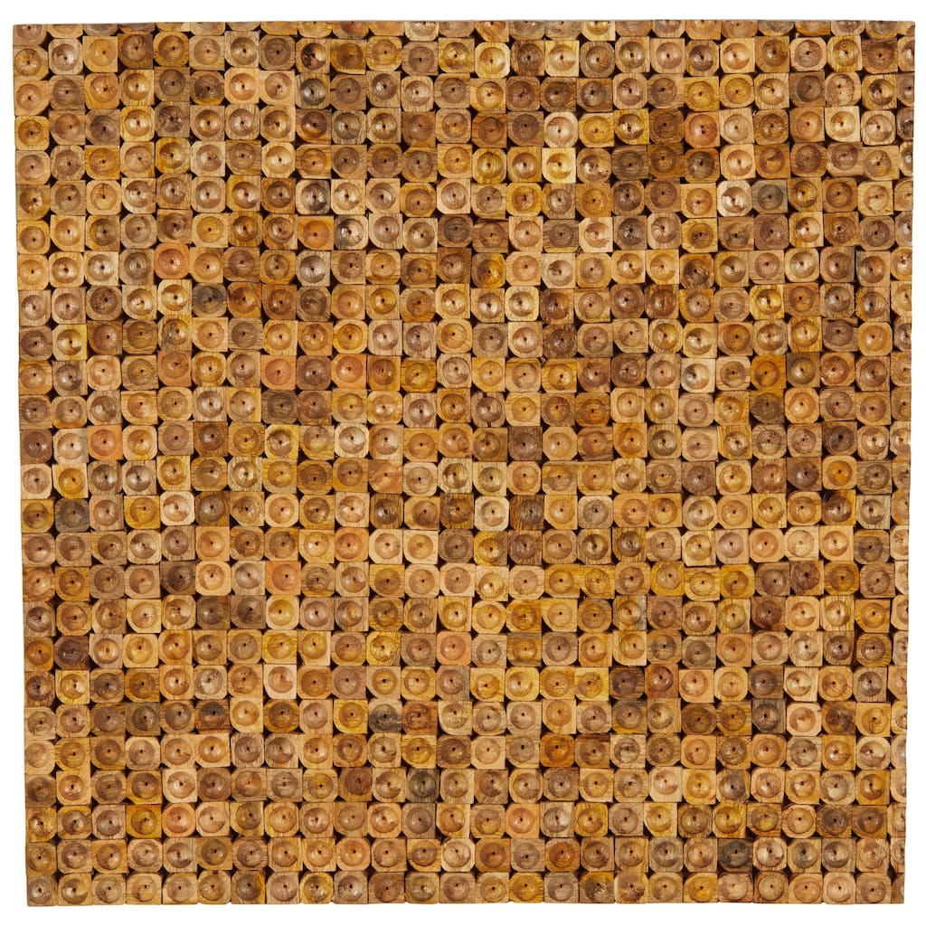 Mango Wood Abstract Handmade Stacked Tree Trunks Home Wall Decor - Brown - Roche River Decor