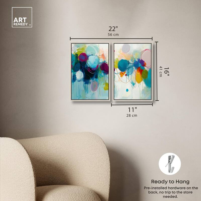 Expressive Flow I Canvas Set of 2 by Art Remedy