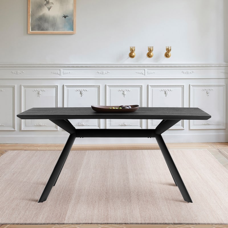 Margot 63" Light or Dark Gray Dining Table with Trestle Base