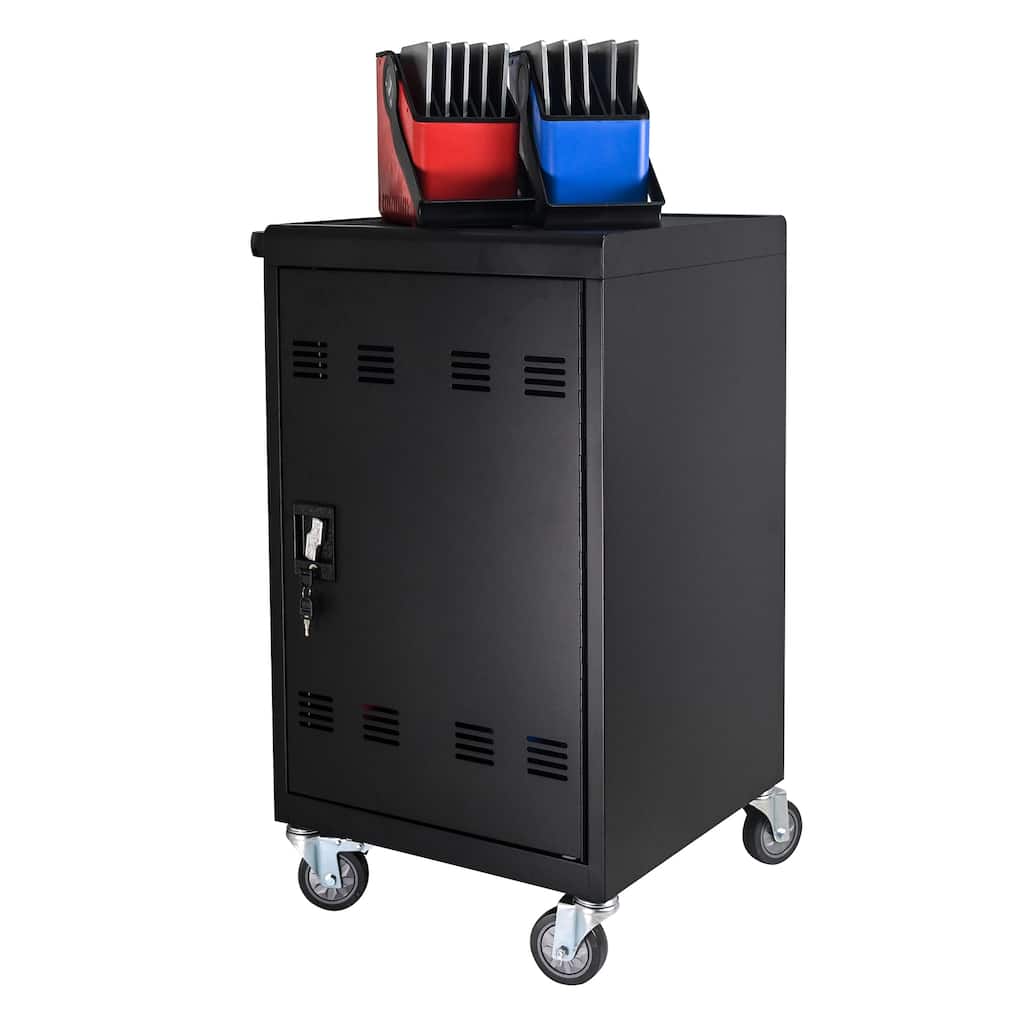 Tablet Laptop 32-bit-Plastic Device Basket Device for Mobile Charging Trolley- Includes Cable Management Dividers
