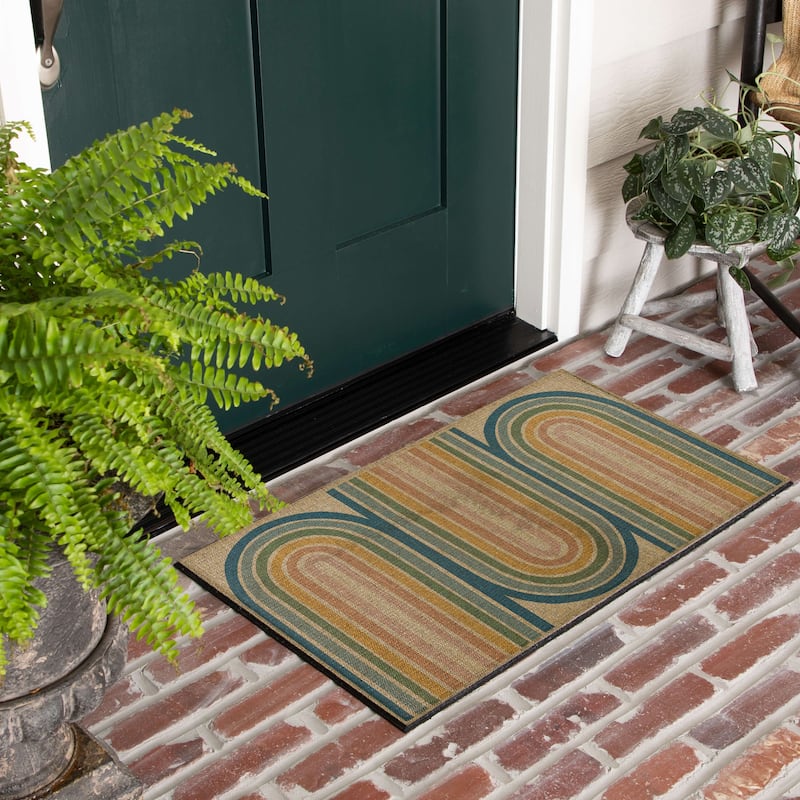 Mohawk Home Rainbow Curves Multi 1' 6" X 2' 6" Door Mat
