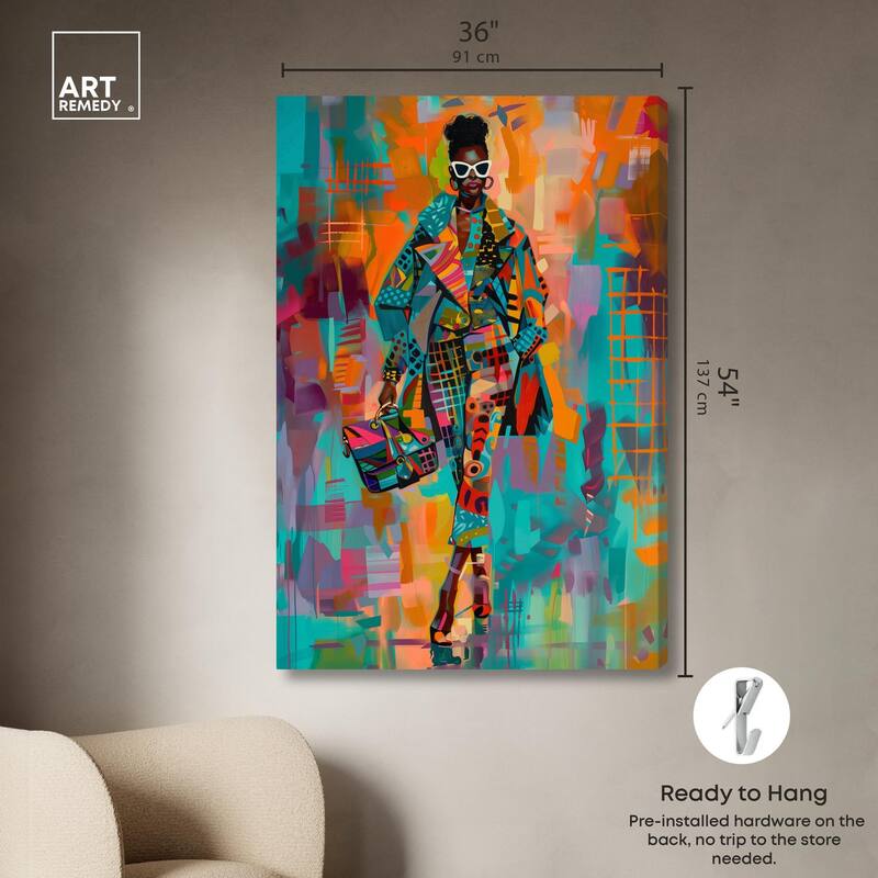 Bold Patchwork Style Canvas by Art Remedy, Gallery Wrapped