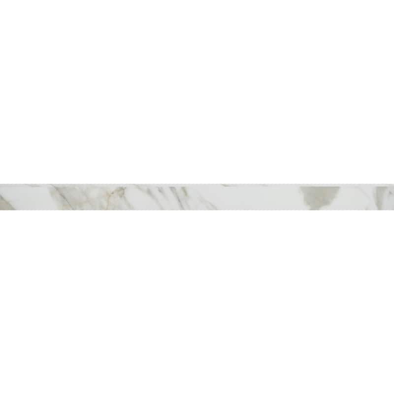 Porto 2x24 Calacatta Gold Polished Porcelain Bullnose Tile Trim - 2 x 24 - 1 Piece