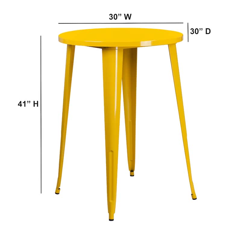 30'' Round Metal Indoor-Outdoor Bar Height Table