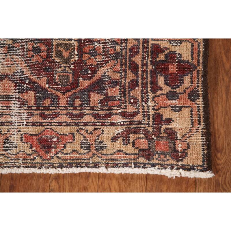 Hand Knotted Oriental 100% Wool Carpet Traditional Geometric Oranges & Rust Bakhtiari Area Rug - 4' 10'' X 3' 1''