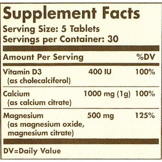 Shop Solgar Calcium Magnesium With Vitamin D3 Tablets 150 Overstock 14516597