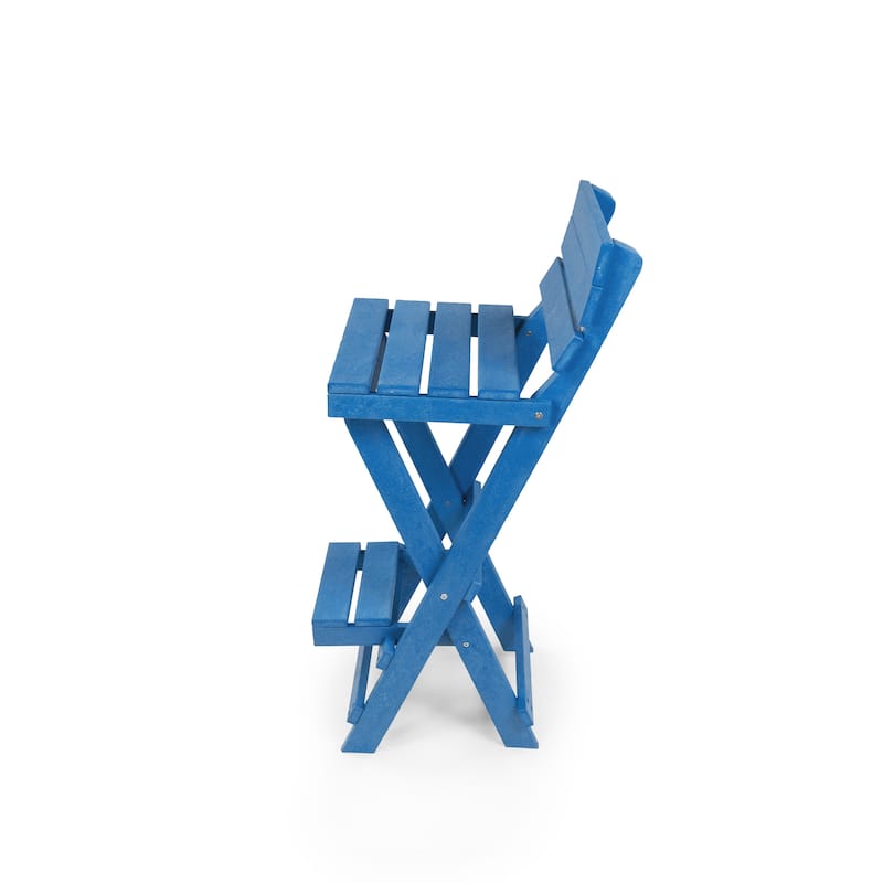 Key West Fully Assembled All-Weather Recycled HDPE Outdoor Folding Bar Stool