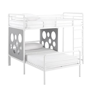 Modern Geo Cutout Colorful Twin L-Shaped Bunk Bed
