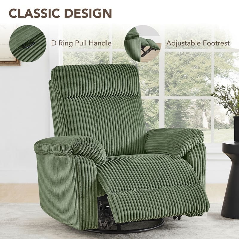 Spruce & Spring Manual Swivel Glider Recliner for Nursery