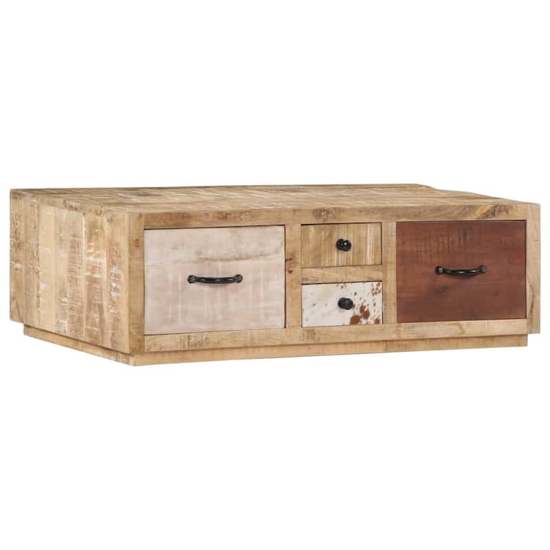 vidaXL Coffee Table 35.4"x23.6"x11.8" Solid Mango Wood