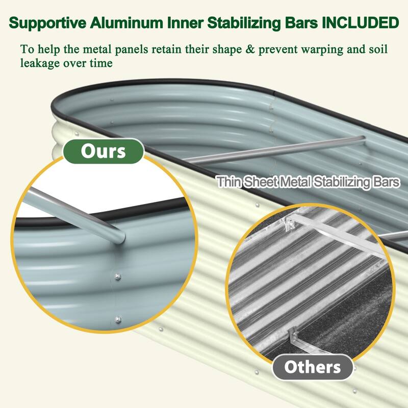 VEIKOUS 23.1''H Metal Galvanized Raised Garden Bed 9-in-1 Modular Outdoor Planter Box