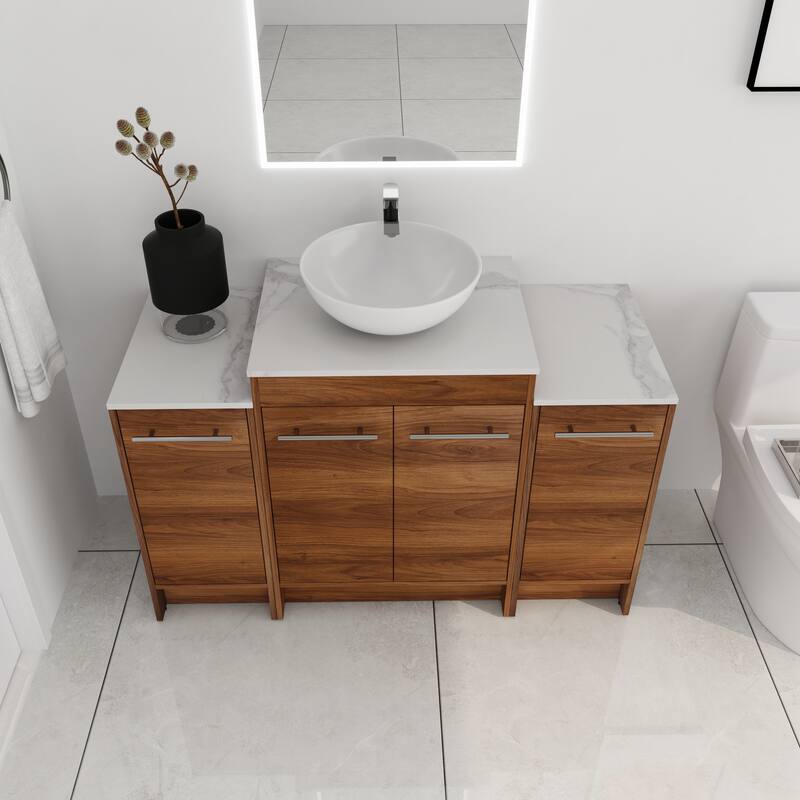 ARTCHIRLY 24/36/48/60 Inch Bathroom Vanity with Sink, Freestanding Bathroom Vanity with Soft Close Door and Shelf