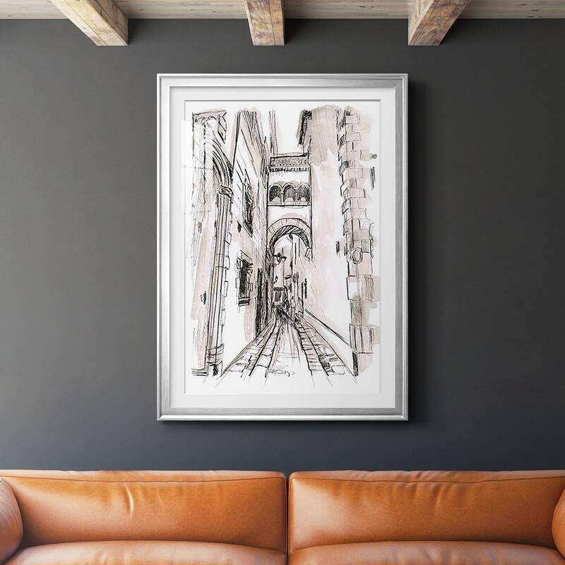 Europe Street Sketches II Premium Framed Print - Ready to Hang