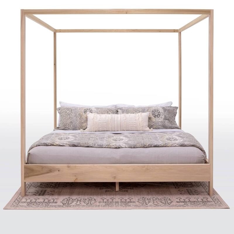 King Size Bed Platform Bed - Solid Wood Bed Frame - Modern Minimalist Design