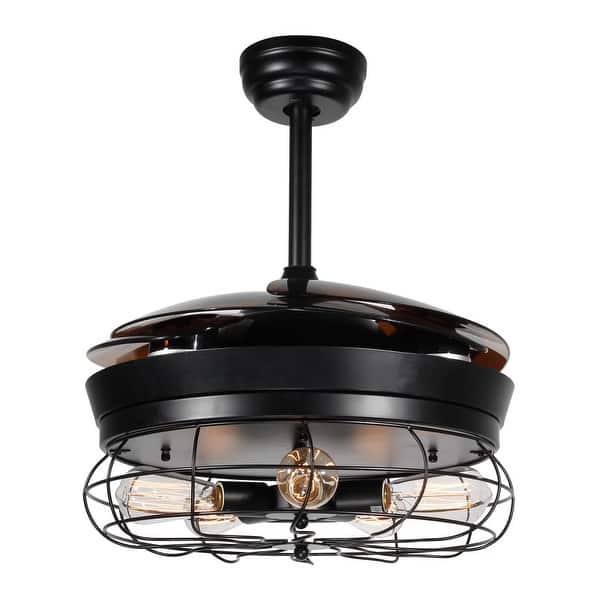 pics Industrial Cage Ceiling Fan With Light usd