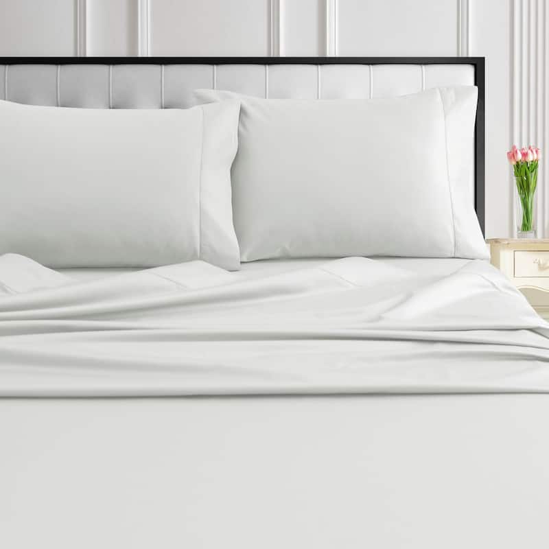 Tribeca Living 1000 Thread Count Egyptian Cotton Extra Deep Pocket Bed Sheet Set - Queen - Ivory