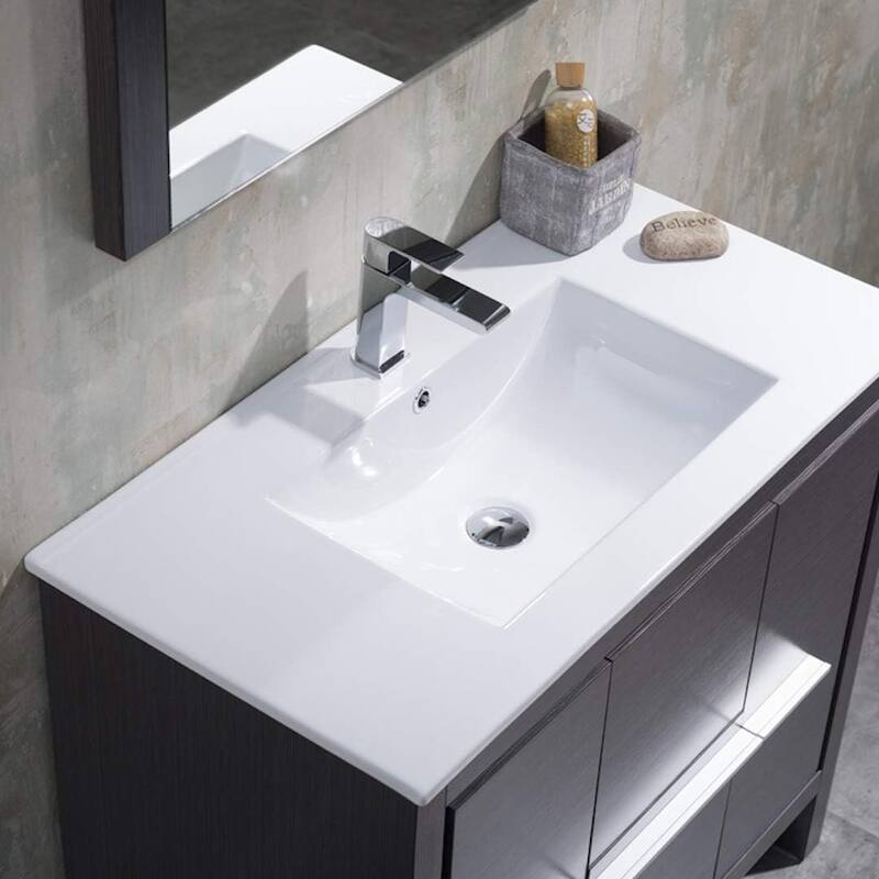Blossom 36-Inch Bathroom Vanity with Ceramic Sink and Mirror